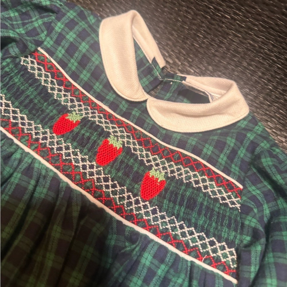 Freitag Green Plaid Dress with Strawberries - Picture 4 of 7